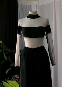 Sheer Panel Crop Top