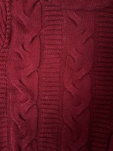 Burgundy Cable Knit Sweater
