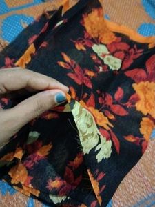 Beautiful Black Floral Dress Material