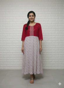 Red Embroidered Dress