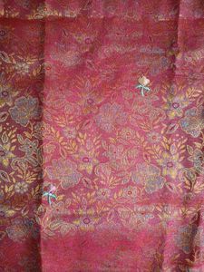 Red Embroidered Unstitched  Suite