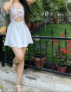 Floral Cutout Mini Dress