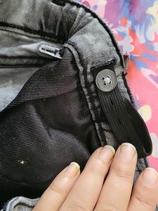 Unisex  Grey Denim Shorts