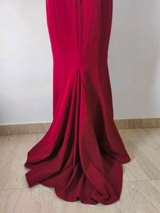 Maroon Off-Shoulder Mermaid Gown