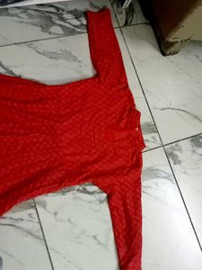 Pink Thread work Long Kurti