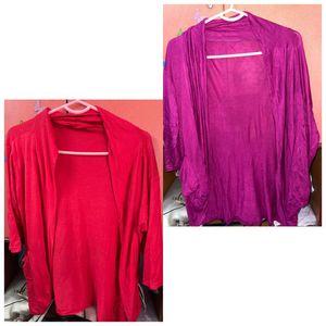 Pack Of Two Red And Purple shrugs XL