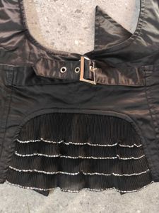 black y2k underbust halter neck top