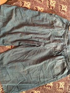 Blue Graphic Print Shorts