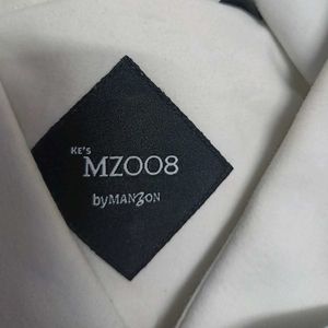 Men&#39;s White Cotton Shirt By Manzon
