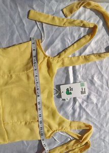 Brand New(Newme) Yellow Solid Chiffon Strapy Dress