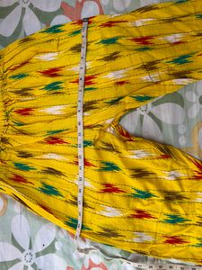 Printed Yellow Suit Along With Dupatta