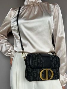 Christian Dior Black Leather Canvas Montaigne