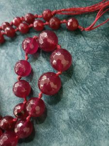 Red Agate Beaded Necklace
