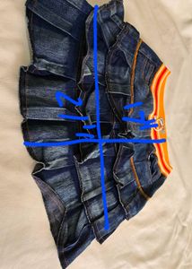 Tiered Denim Mini Skirt