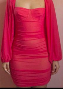 Hot Pink Rugged Dress