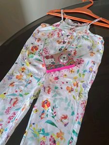 Beautiful   Floral Print Jumpsuit  For 👧 Girl