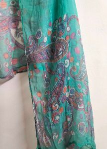 Teal Paisley Dupatta
