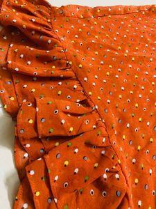 Collared Polka Dot Peplum Top