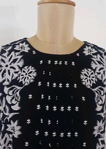 Global desi pleated black tunic top