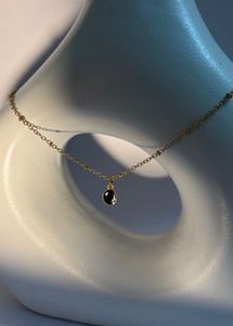Gold &amp; Black Pendant Necklace