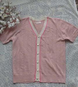 Light Pink Half Sleeves Sweater