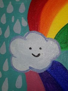 Cute rainbow canvas painting
