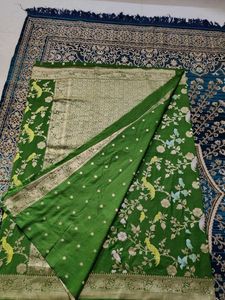 Green Banarasi dola Silk Saree