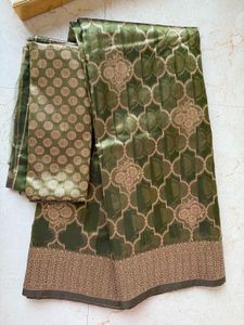 Unused Green Organza Saree