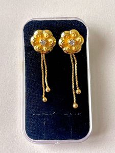 Gold Plated Two In One Earring