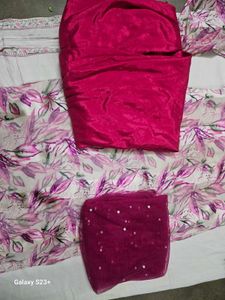 Pink Satin Salwar Suit
