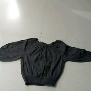 Embroidered Gray Top