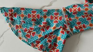 S - 34-36, Global Desi Blue Floral Print Top