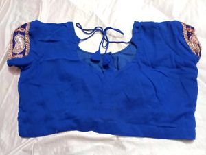 Designer Blue And Red Saree (Women)