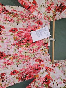 Floral Smocked Mini Flared Dress