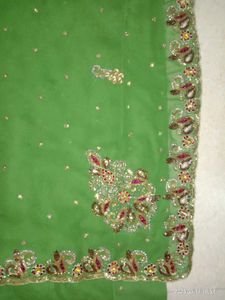 Dark Green Saree With Blouse