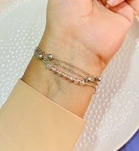 Silver Beaded Layered Bracelet