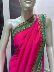 Pink &amp; Green Saree