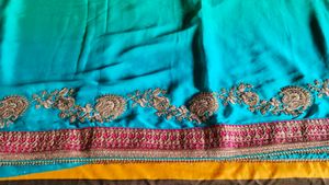 Beautiful Sea Green Sari With Blouse