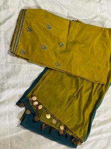 Teal &amp; Gold Salwar Kameez Set