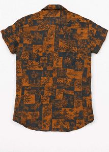 Tropical Print Button-Down Shirt