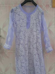 Beautiful Lavender Lukhnow Kurti