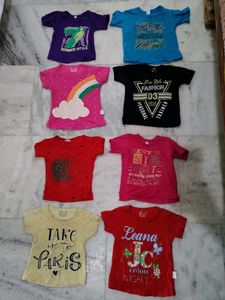 Pack Of 8 Baby Girls T Shirts