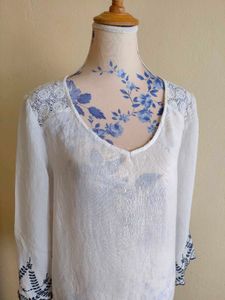 White Embroidered Blouse