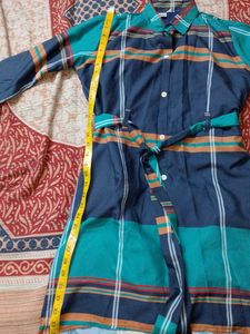 Fit And Flare Shirt Cotton Dress For Women