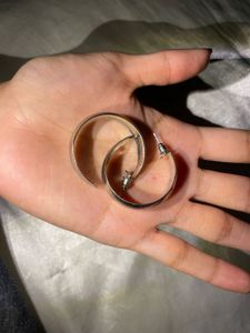 Thick Silver Hoops Medium