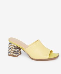 LUNA BLU by Westside Yellow Block-Heeled Mules