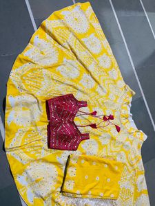 Navratri Style Yellow Lehenga Choli Set