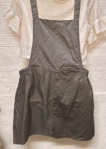 New Fresh Piece Grey Combo Jumpsuit Skirt Dress