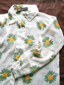 Zara Woman Daisy Print Shirt
