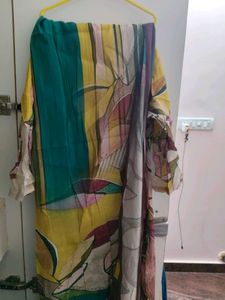 Abstract Printed Kurti With Dupatta (Altered To XS